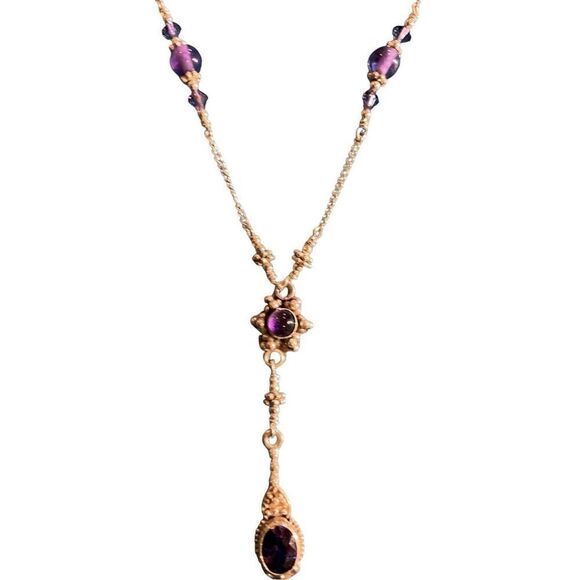 Vintage Sterling Amethyst Necklace - Picture 6 of 10